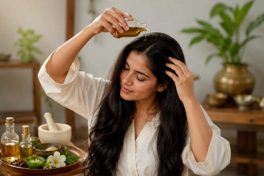 How to Use Ayurvedic Hair Oil Correctly (Step-by-Step Guide) - Rahat Rooh