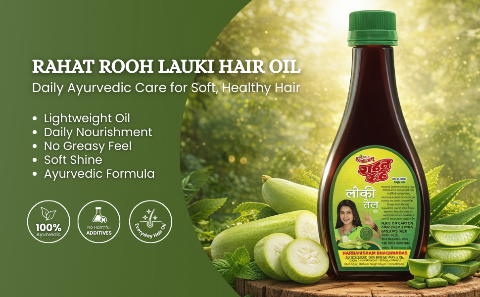 Rahat Rooh Lauki Oil Herbal Hair Oil for Strong, Thick & Healthy Hair A+ Image