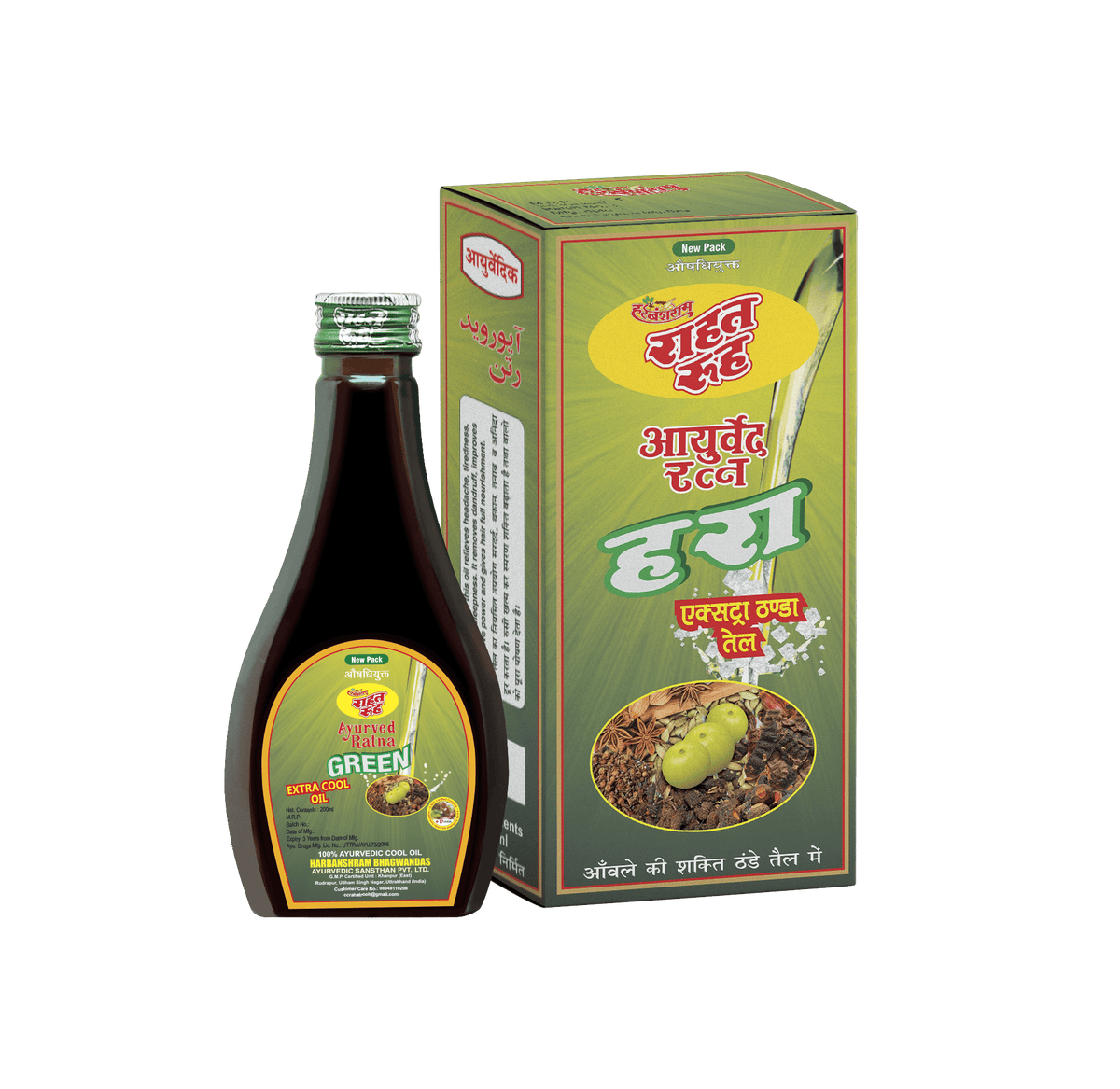 Rahat Rooh Ayurvedic Ratna Green Oil Relief from Migraine, Headache